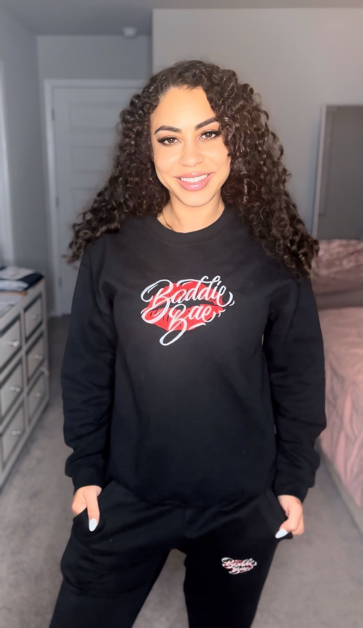 Custom Black Embroidered Sweatshirt