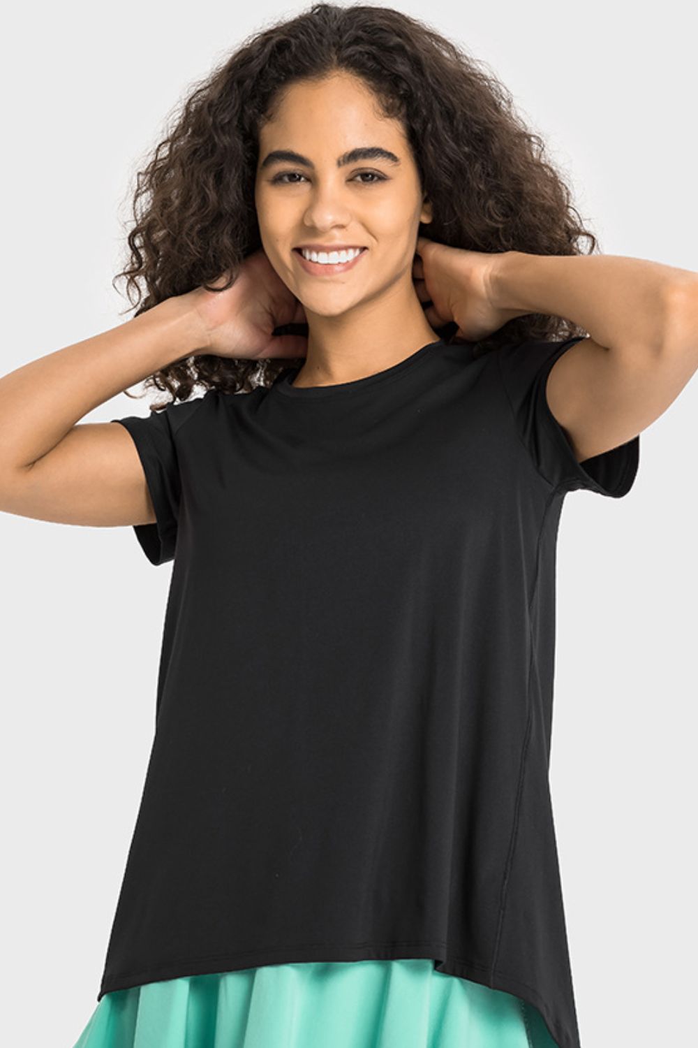 Tie Back Short Sleeve Sports T-shirt