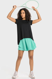 Tie Back Short Sleeve Sports T-shirt