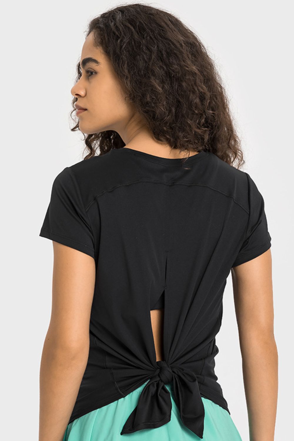 Tie Back Short Sleeve Sports T-shirt