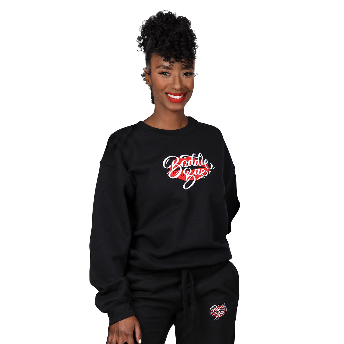 Black Embroidered Sweatshirt